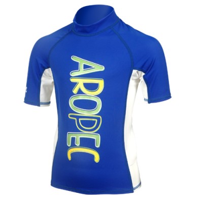 UV λύκρα με κοντό μανίκι παιδική μπλε Aropec (surfSS-3K34C-BU)