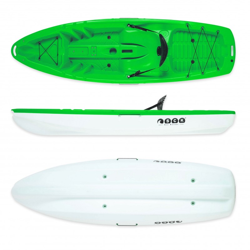 Tipsy 254 μονοθέσιο καγιάκ με λευκή γάστρα SCK Πράσινο-Άσπρο (surf2681)