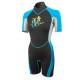 Στολή κοντή νεοπρέν γυναικεία 2,5mm μαύρη-γαλάζια Aropec (surfDS-3B130W-2.5mm-BK/TQ)
