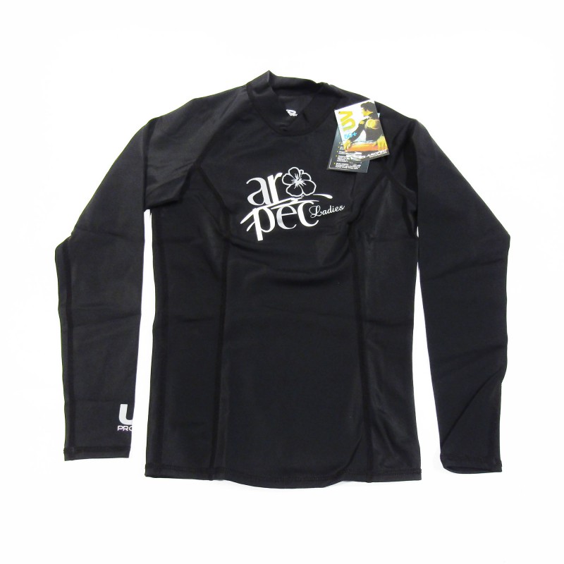 UV αντηλιακή λύκρα με μακρύ μανίκι Γυναικεία Στενή εφαρμογή Μαύρη - Aropec (surf03022-51W-ΒΚ)