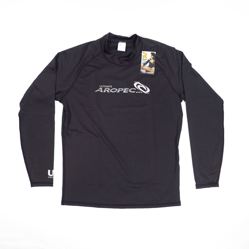 UV αντηλιακή λύκρα με μακρύ μανίκι Ανδρική Στενή εφαρμογή Μαύρη - Aropec (surf03022-51M-BK)