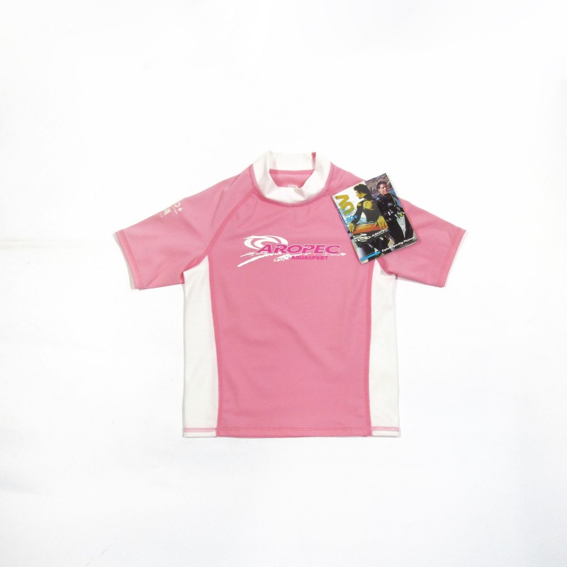 UV λύκρα με κοντό μανίκι παιδική ροζ Aropec (surf03023-3K35C-PK)