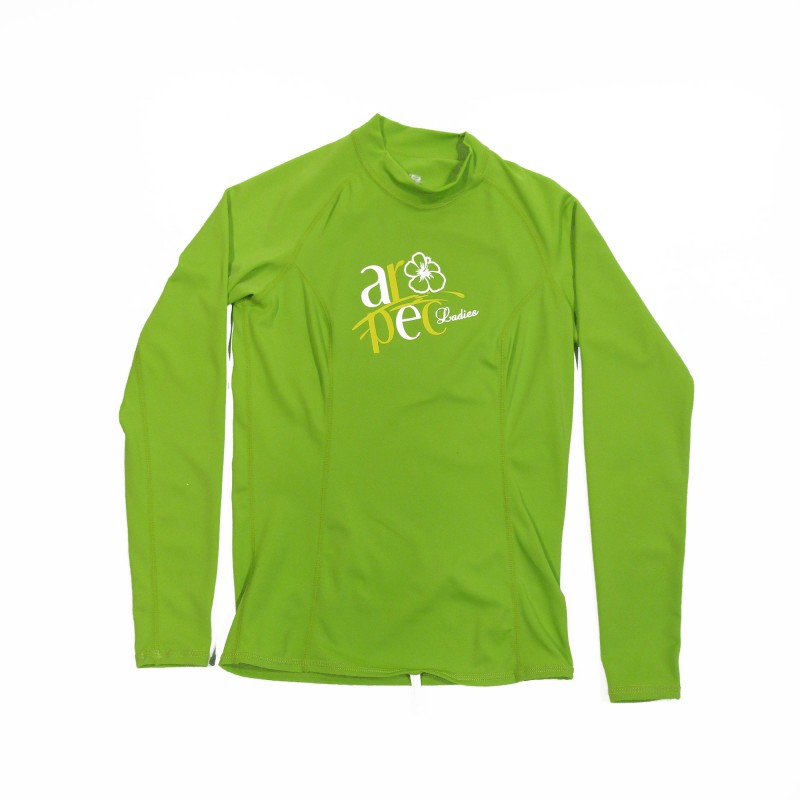 UV αντηλιακή λύκρα με μακρύ μανίκι Γυναικεία Στενή εφαρμογή Lime - Aropec (surf03022-51W-LIME)